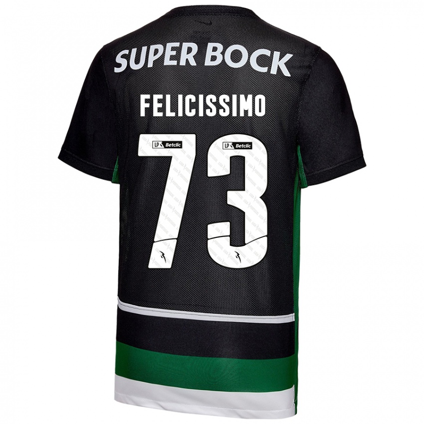 Mujer Camiseta Eduardo Felicíssimo #73 Negro Blanco Verde 1ª Equipación 2024/25 La Camisa