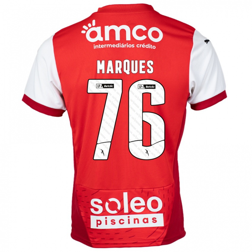 Mujer Camiseta Tomás Marques #76 Rojo Blanco 1ª Equipación 2024/25 La Camisa