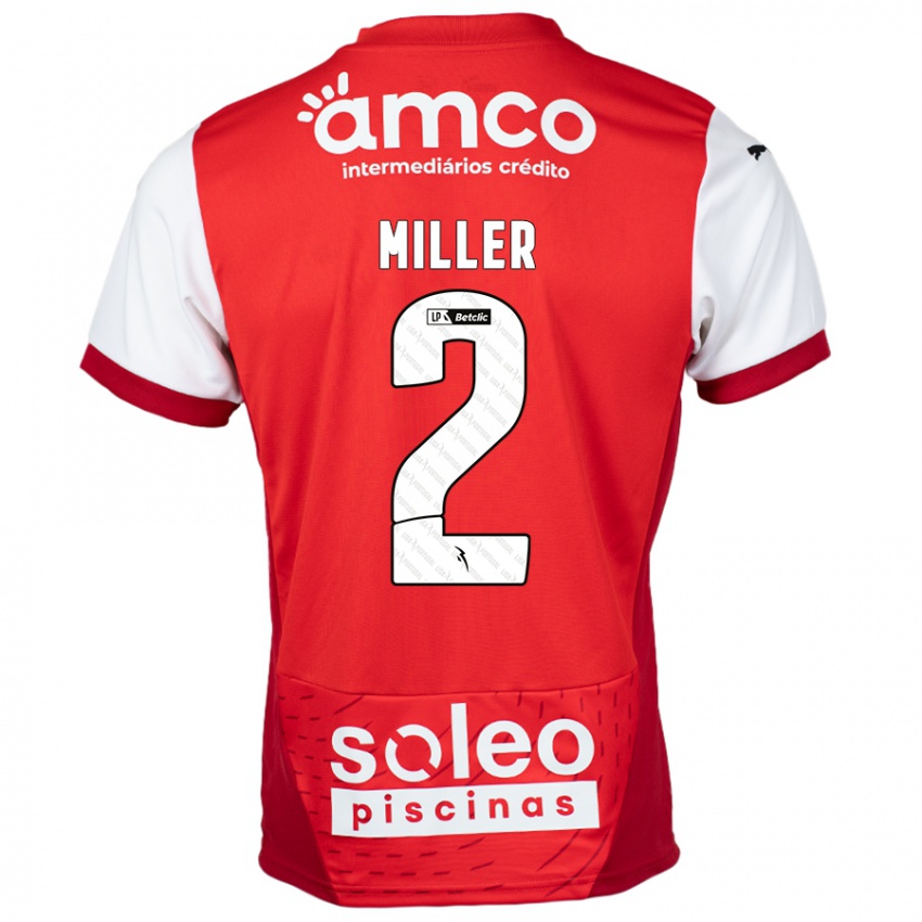 Mujer Camiseta Maria Miller #2 Rojo Blanco 1ª Equipación 2024/25 La Camisa