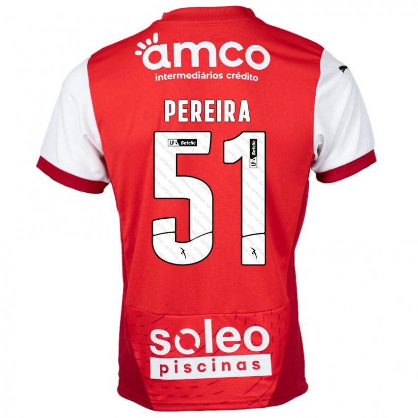 Mujer Camiseta Evy Pereira #51 Rojo Blanco 1ª Equipación 2024/25 La Camisa