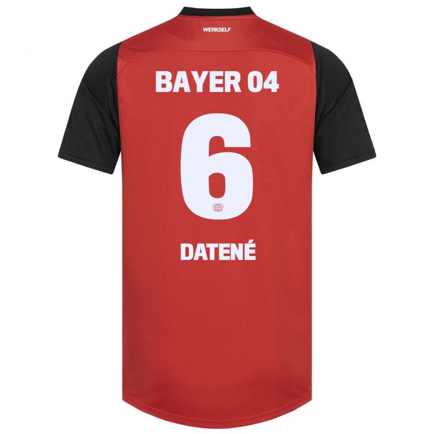 Mujer Camiseta Elia Datené #6 Rojo Negro 1ª Equipación 2024/25 La Camisa