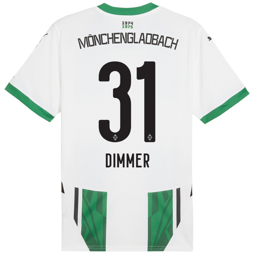 Mujer Camiseta Florian Dimmer #31 Blanco Verde 1ª Equipación 2024/25 La Camisa