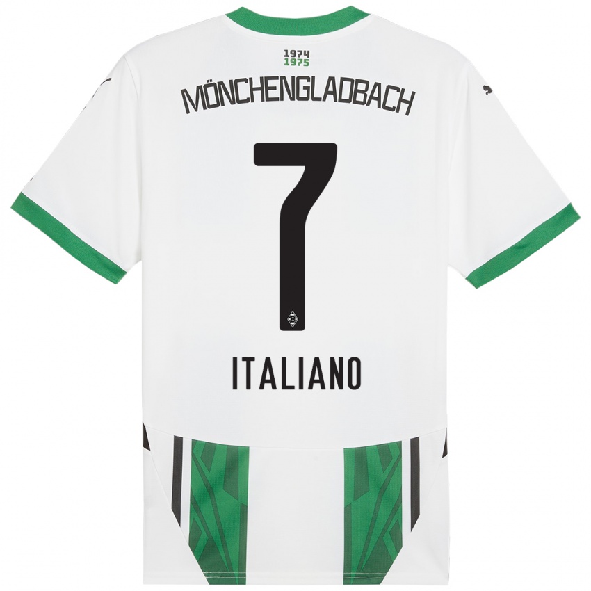 Mujer Camiseta Jacob Italiano #7 Blanco Verde 1ª Equipación 2024/25 La Camisa