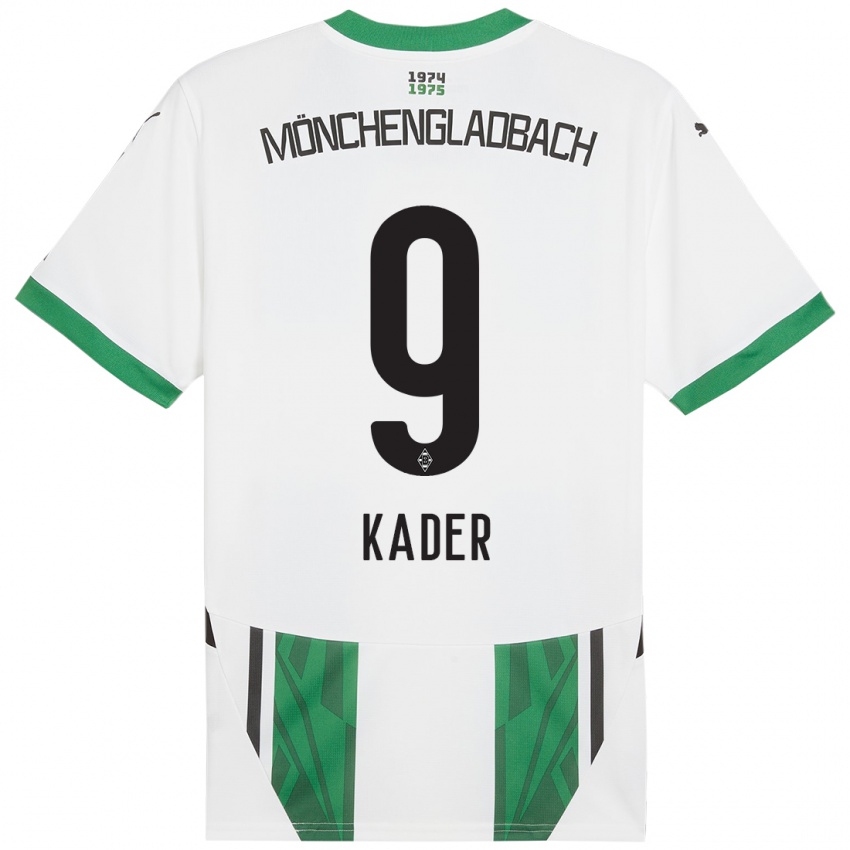 Mujer Camiseta Cagatay Kader #9 Blanco Verde 1ª Equipación 2024/25 La Camisa