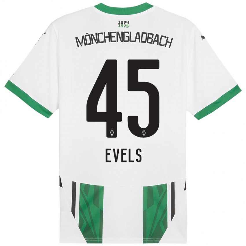 Mujer Camiseta Emily Evels #45 Blanco Verde 1ª Equipación 2024/25 La Camisa