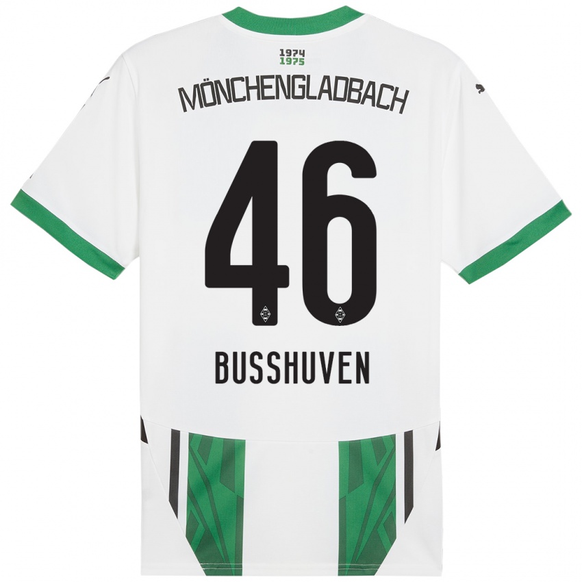 Mujer Camiseta Alina Busshuven #46 Blanco Verde 1ª Equipación 2024/25 La Camisa