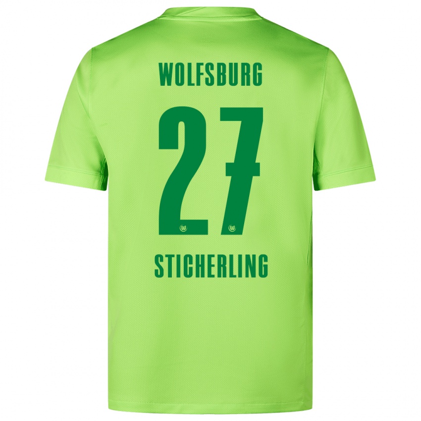 Mujer Camiseta Carl-Anton Sticherling #27 Verde Fluorescente 1ª Equipación 2024/25 La Camisa