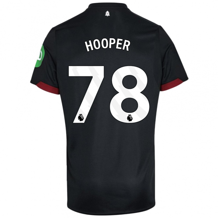 Mujer Camiseta Finley Hooper #78 Negro Blanco 2ª Equipación 2024/25 La Camisa