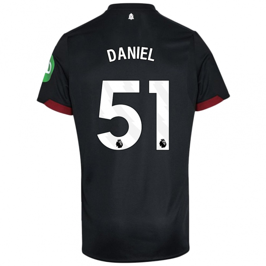 Mujer Camiseta Daniel Chesters #51 Negro Blanco 2ª Equipación 2024/25 La Camisa