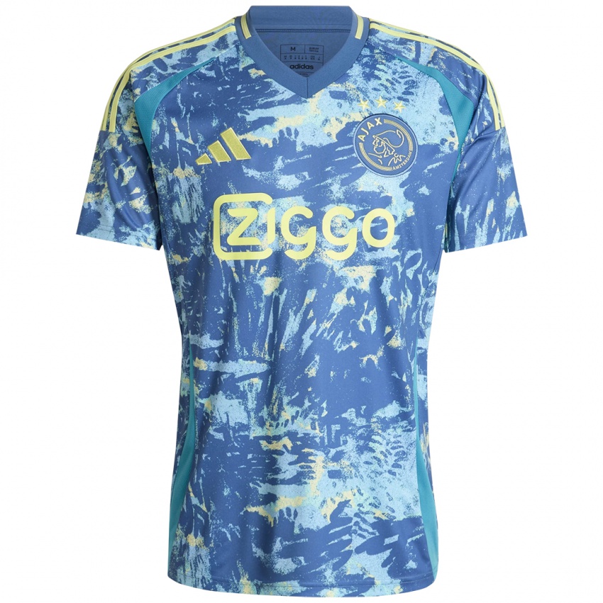 Mujer Camiseta Marjolijn Van Den Bighelaar #11 Gris Azul Amarillo 2ª Equipación 2024/25 La Camisa