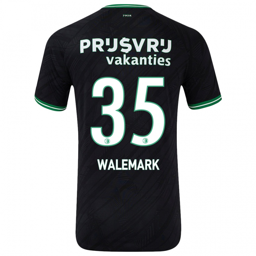 Mujer Camiseta Patrik Walemark #35 Negro Verde 2ª Equipación 2024/25 La Camisa