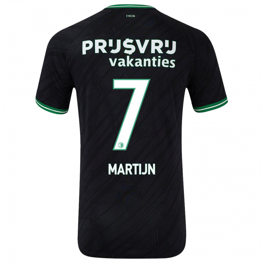 Mujer Camiseta Rowendley Martijn #7 Negro Verde 2ª Equipación 2024/25 La Camisa