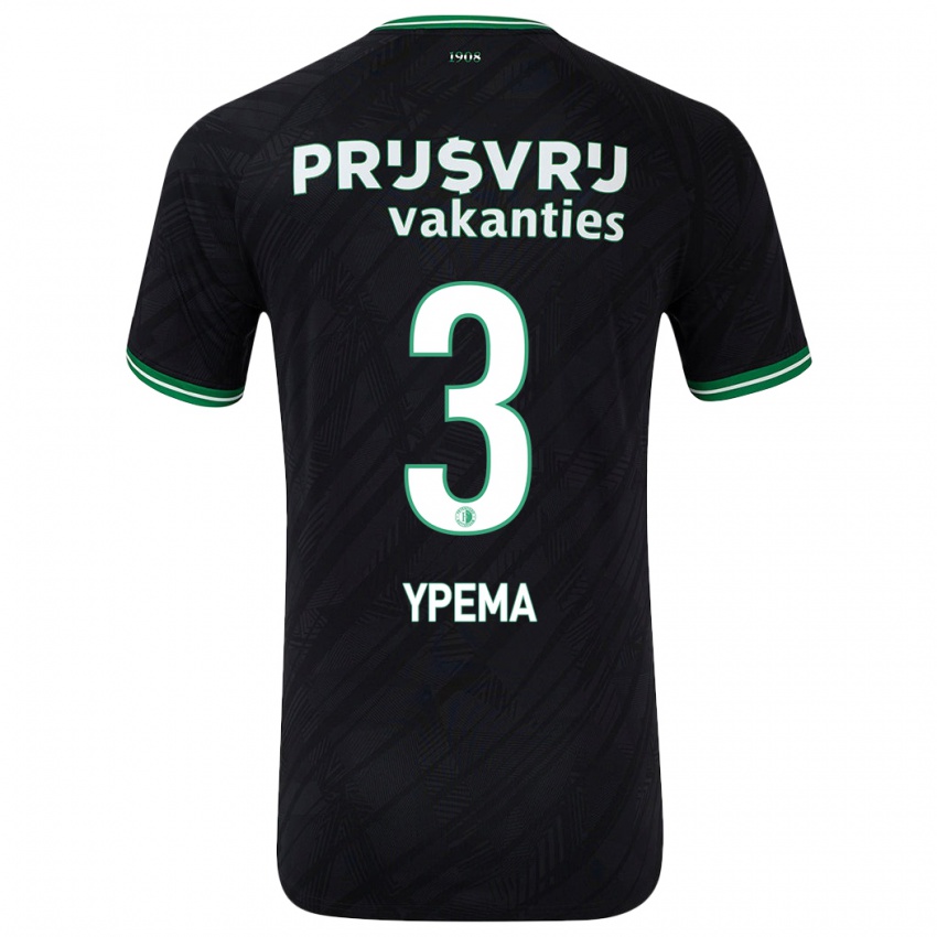 Mujer Camiseta Danique Ypema #3 Negro Verde 2ª Equipación 2024/25 La Camisa