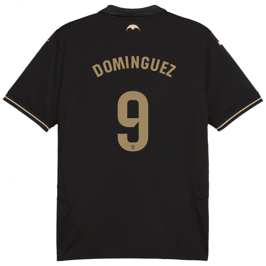 Mujer Camiseta Mario Dominguez #9 Negro 2ª Equipación 2024/25 La Camisa