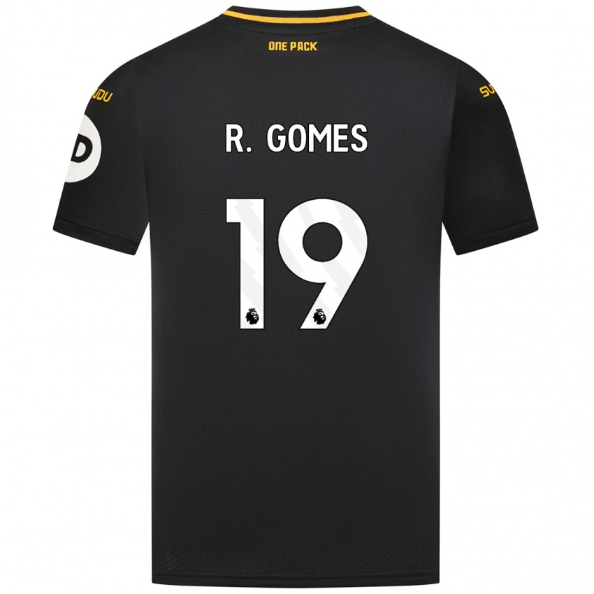 Mujer Camiseta Rodrigo Gomes #19 Negro 2ª Equipación 2024/25 La Camisa