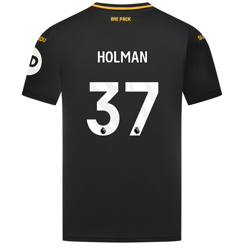 Mujer Camiseta Fletcher Holman #37 Negro 2ª Equipación 2024/25 La Camisa