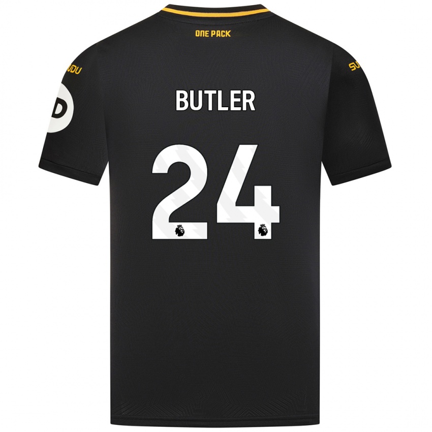 Mujer Camiseta Elli Butler #24 Negro 2ª Equipación 2024/25 La Camisa