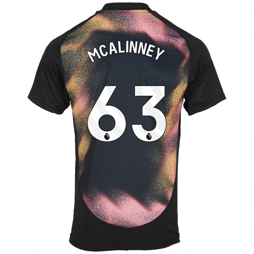 Mujer Camiseta Liam Mcalinney #63 Negro Blanco 2ª Equipación 2024/25 La Camisa