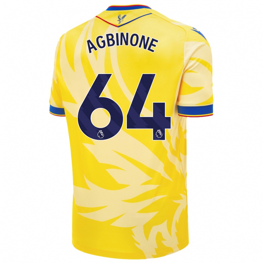 Mujer Camiseta Asher Agbinone #64 Amarillo 2ª Equipación 2024/25 La Camisa