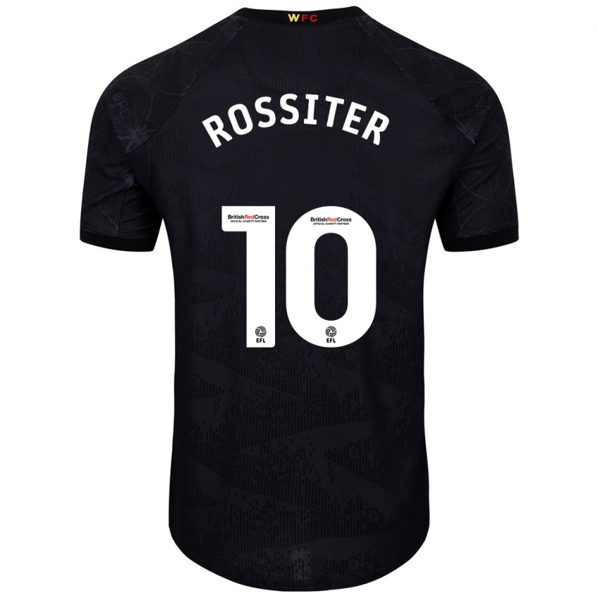 Mujer Camiseta Annie Rossiter #10 Negro Blanco 2ª Equipación 2024/25 La Camisa