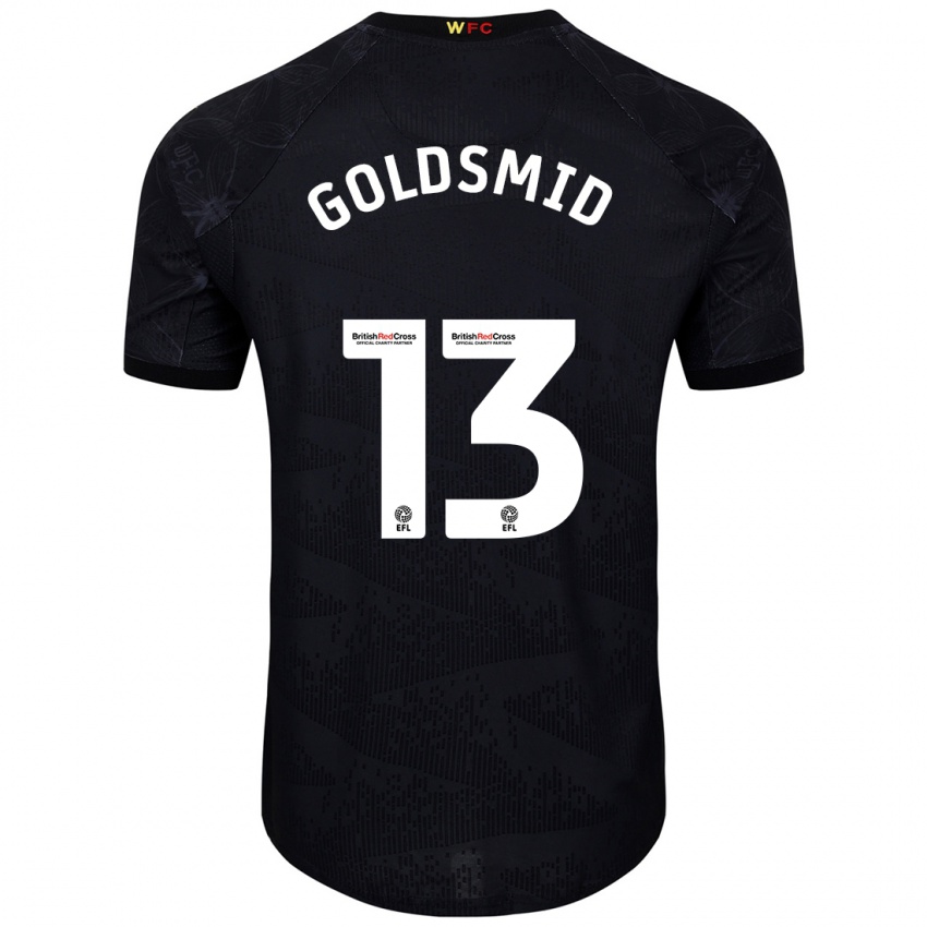 Mujer Camiseta Jacqui Goldsmid #13 Negro Blanco 2ª Equipación 2024/25 La Camisa