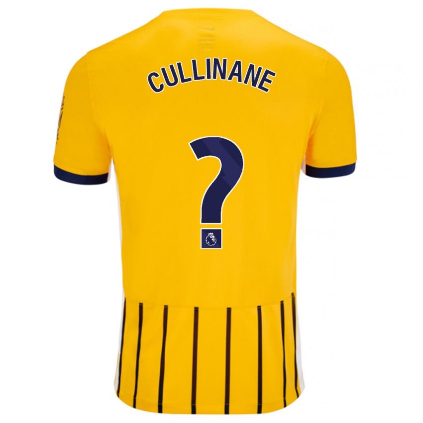 Mujer Camiseta Billy-Ray Cullinane #0 Dorado Azul Rayas 2ª Equipación 2024/25 La Camisa