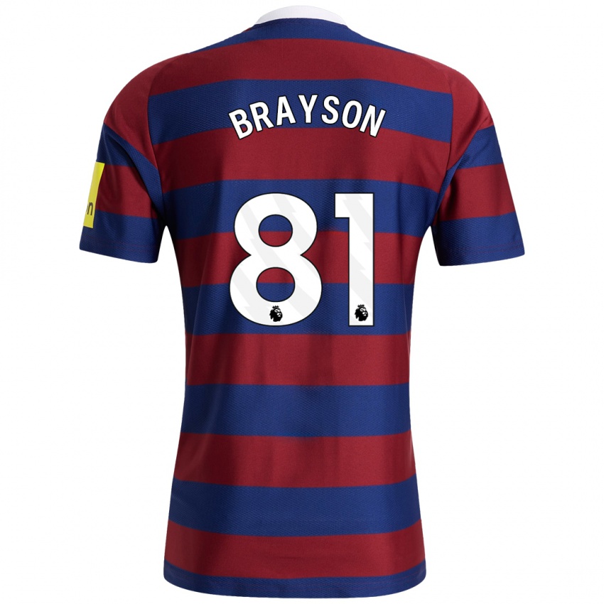 Mujer Camiseta Joe Brayson #81 Burdeos Azul Marino 2ª Equipación 2024/25 La Camisa