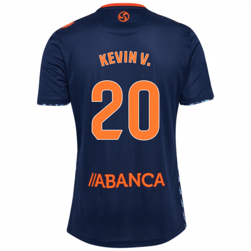 Mujer Camiseta Kevin Vazquez #20 Azul Marino 2ª Equipación 2024/25 La Camisa