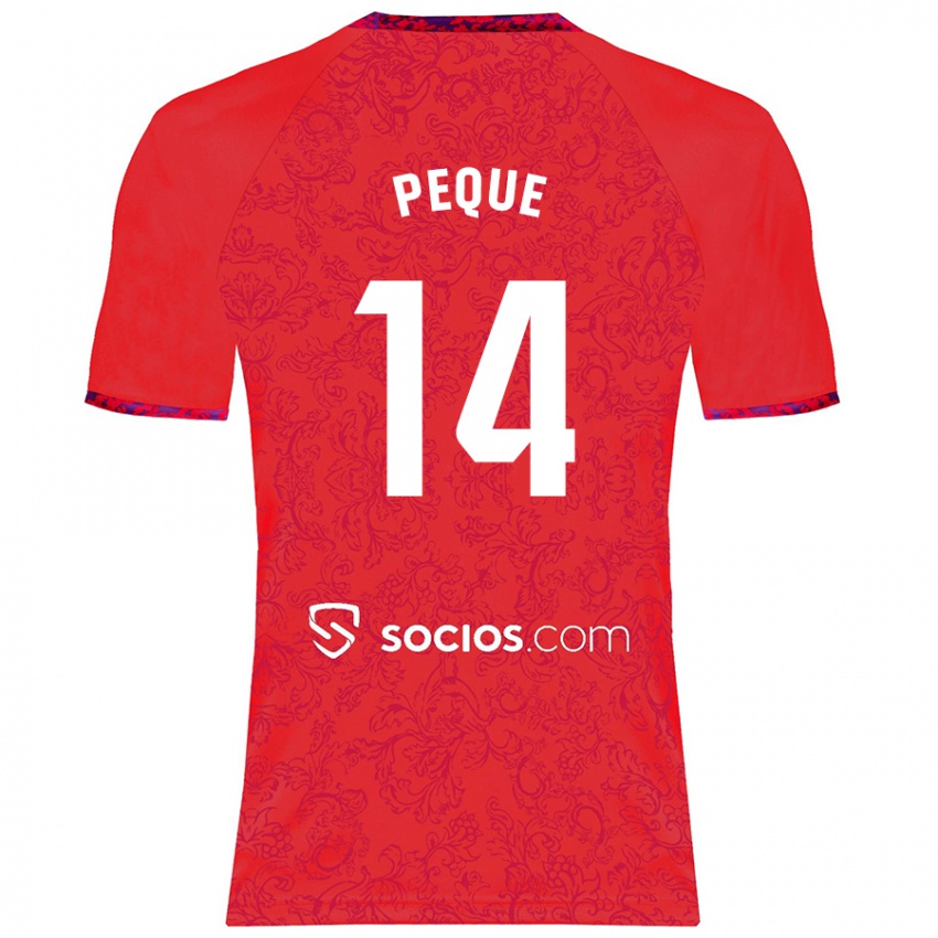 Mujer Camiseta Peque Fernández #14 Rojo 2ª Equipación 2024/25 La Camisa