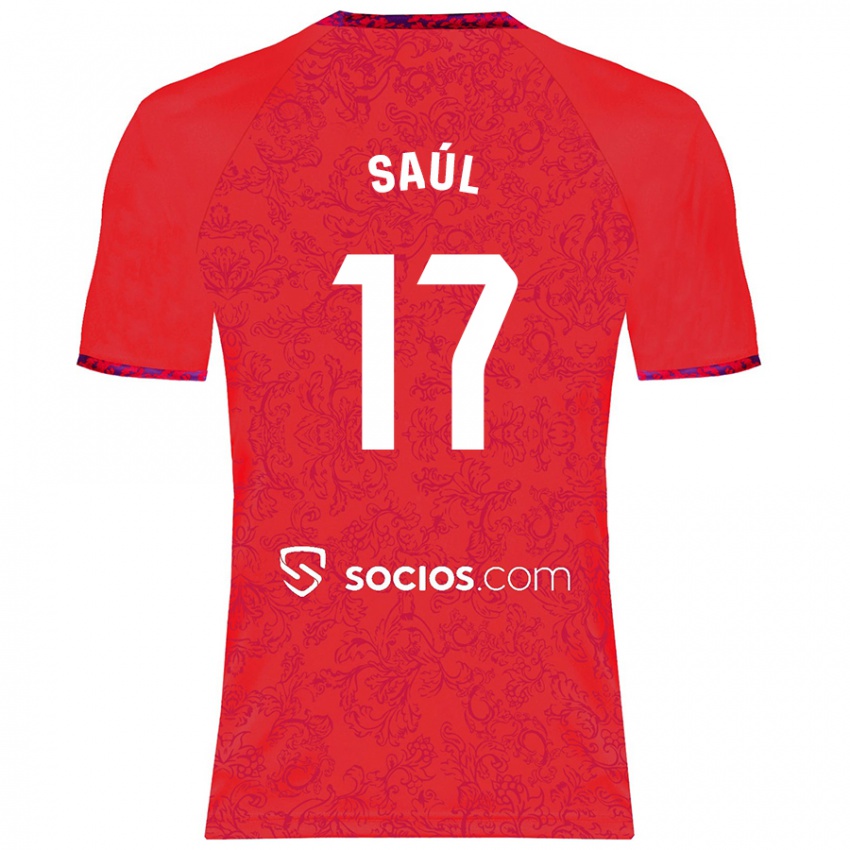 Mujer Camiseta Saul Niguez #17 Rojo 2ª Equipación 2024/25 La Camisa