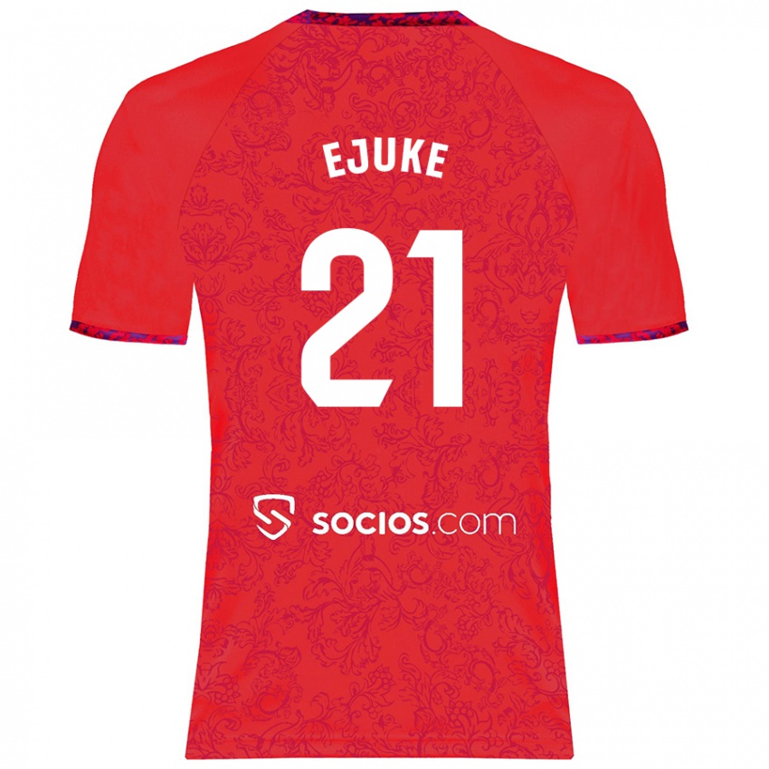 Mujer Camiseta Chidera Ejuke #21 Rojo 2ª Equipación 2024/25 La Camisa