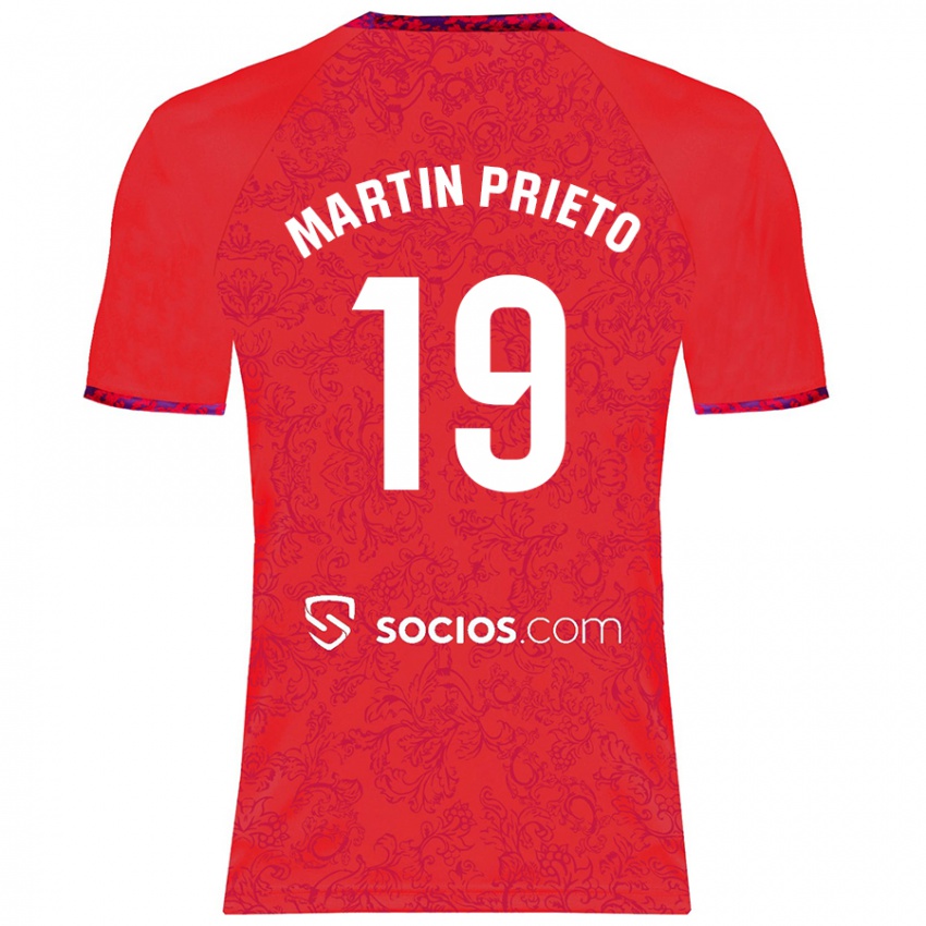 Mujer Camiseta Cristina Martín-Prieto Gutiérrez #19 Rojo 2ª Equipación 2024/25 La Camisa