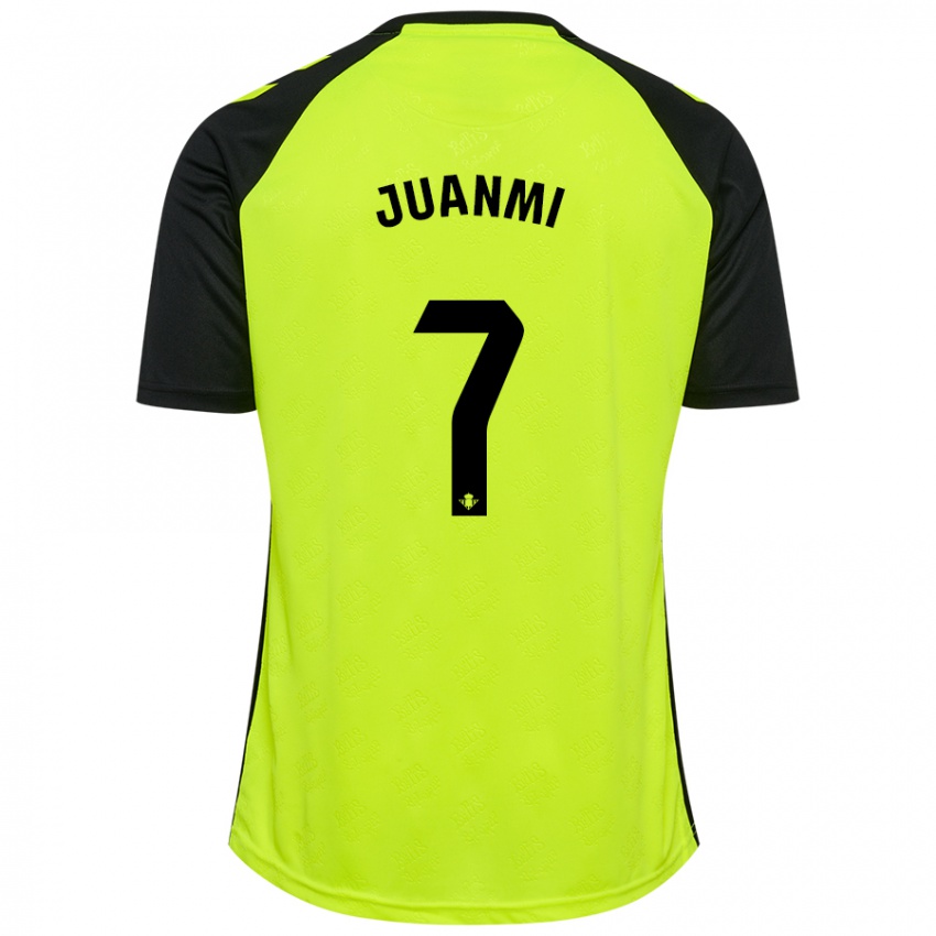 Mujer Camiseta Juanmi #7 Amarillo Fluorescente Negro 2ª Equipación 2024/25 La Camisa