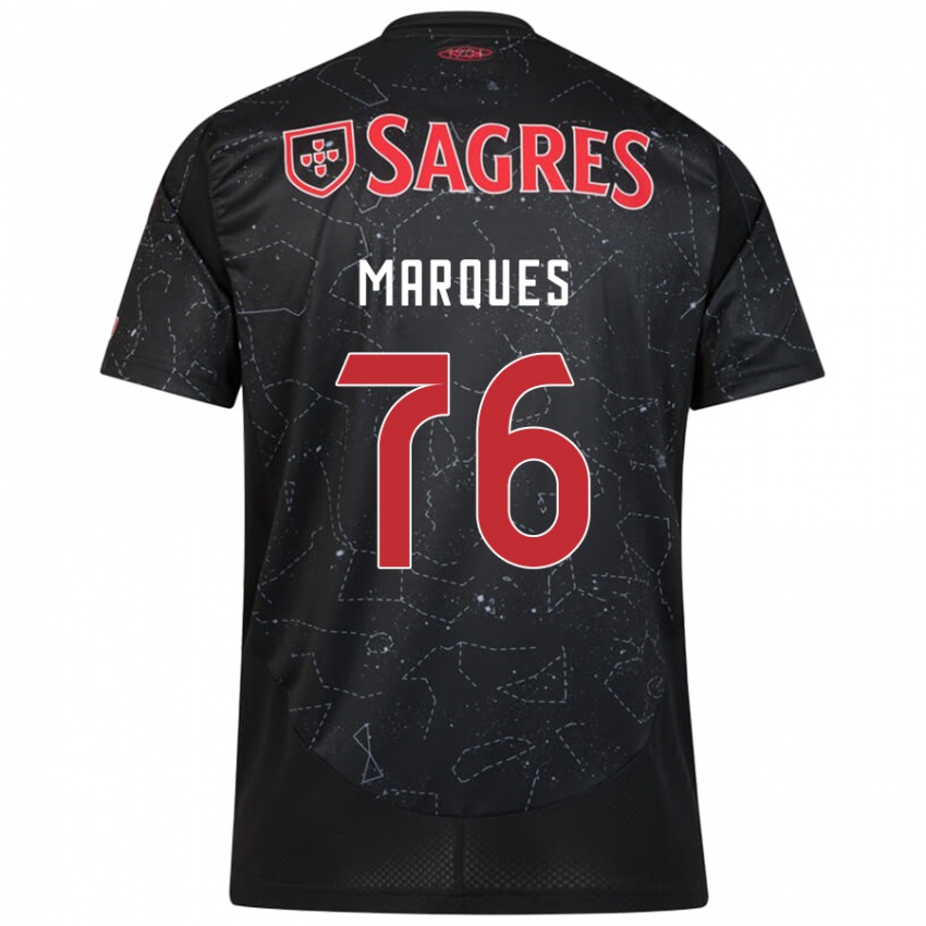 Mujer Camiseta Gustavo Marques #76 Negro Rojo 2ª Equipación 2024/25 La Camisa