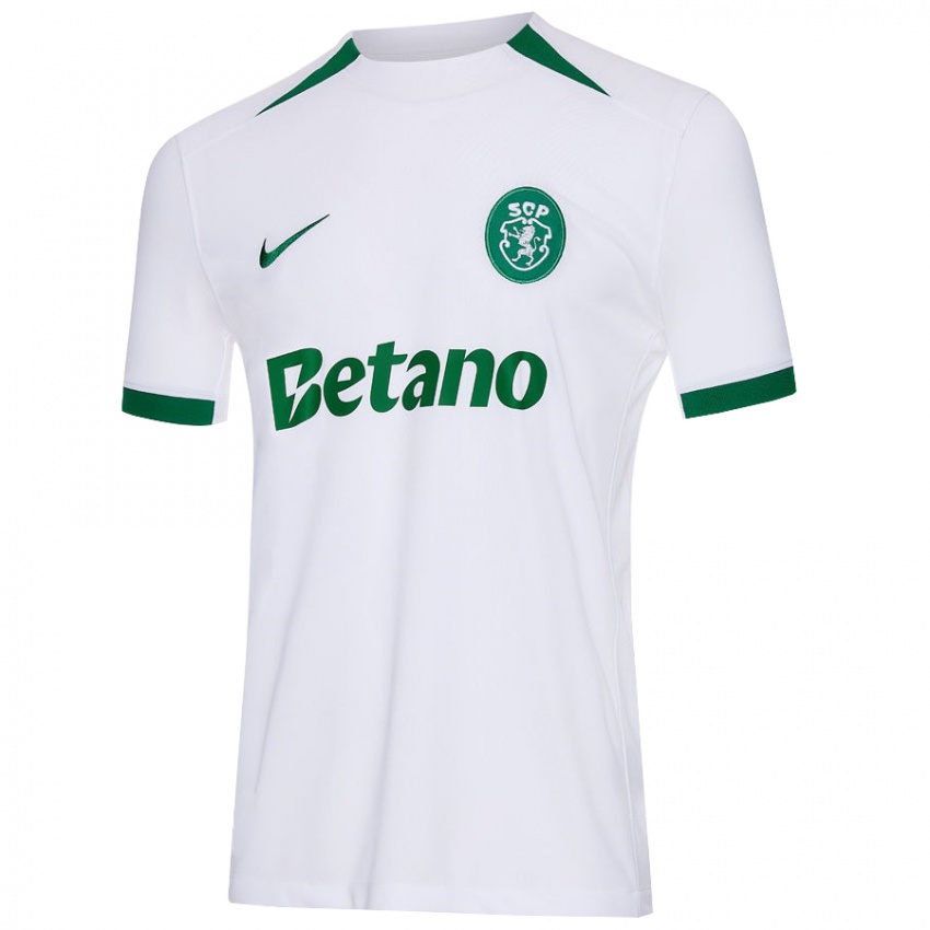 Mujer Camiseta Matheus Reis #2 Blanco Verde 2ª Equipación 2024/25 La Camisa