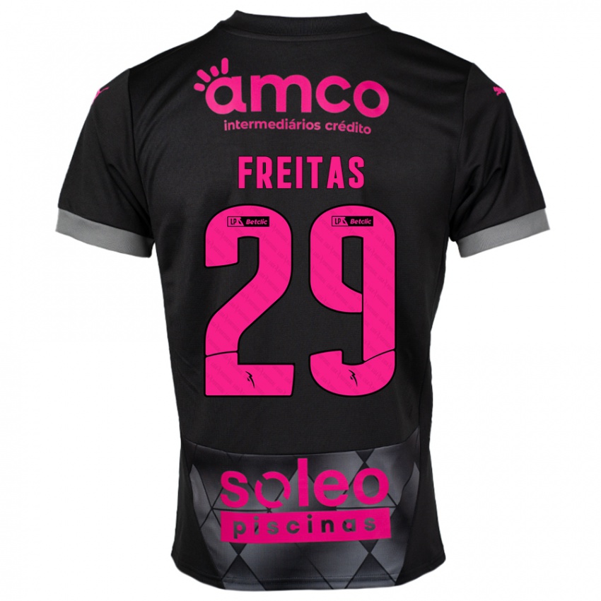 Mujer Camiseta Mylena Freitas #29 Negro Rosa 2ª Equipación 2024/25 La Camisa