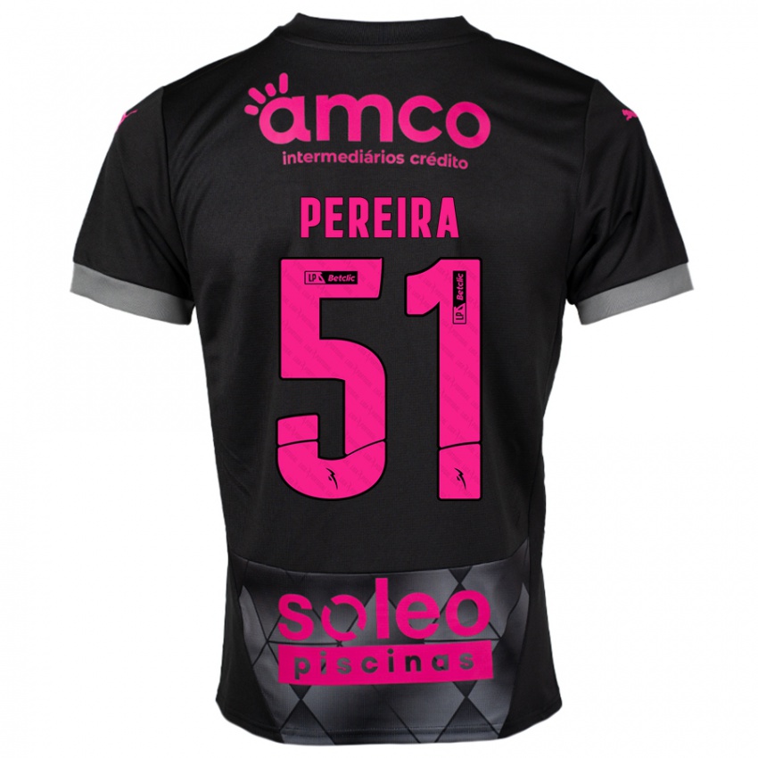 Mujer Camiseta Evy Pereira #51 Negro Rosa 2ª Equipación 2024/25 La Camisa