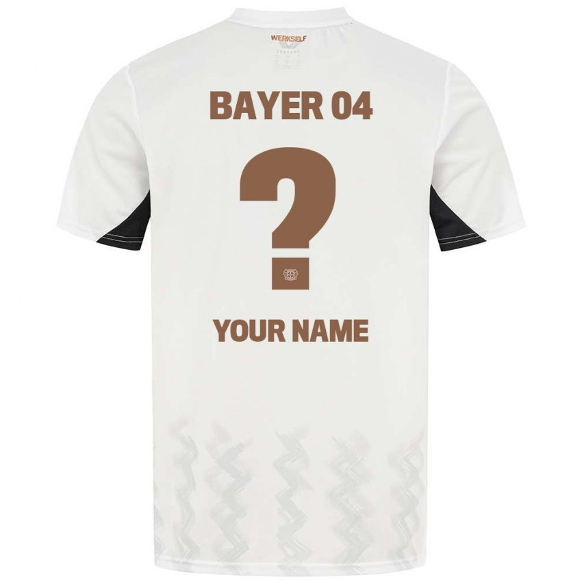 Mujer Camiseta Su Nombre #0 Blanco Negro 2ª Equipación 2024/25 La Camisa