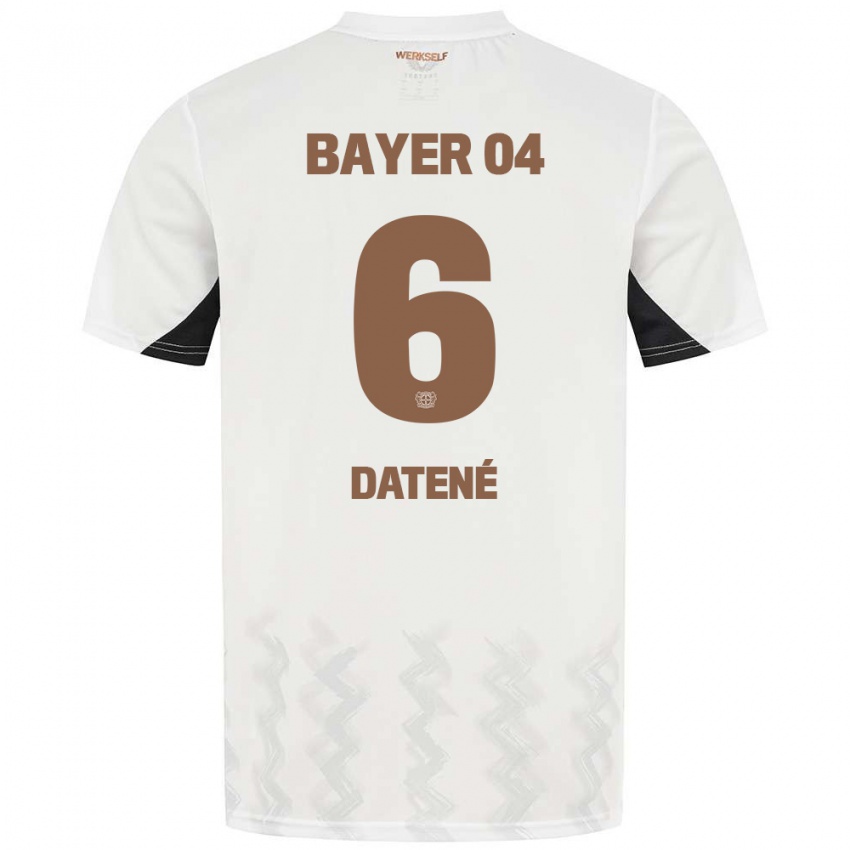 Mujer Camiseta Elia Datené #6 Blanco Negro 2ª Equipación 2024/25 La Camisa