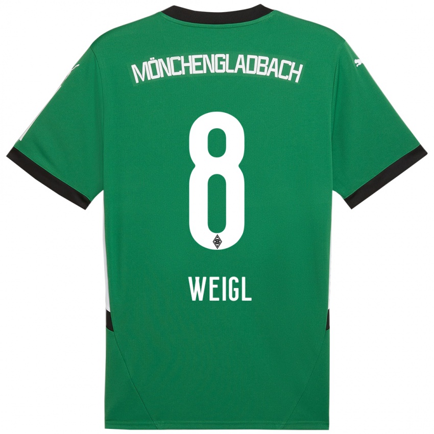 Mujer Camiseta Julian Weigl #8 Verde Blanco 2ª Equipación 2024/25 La Camisa