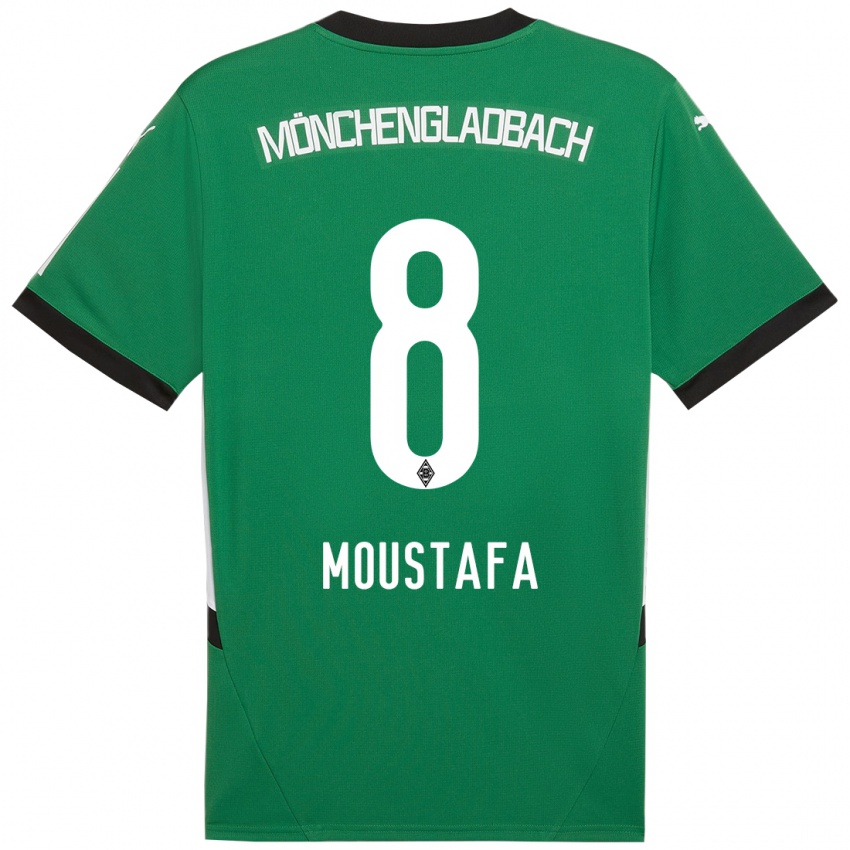 Mujer Camiseta Moustafa Ashraf Moustafa #8 Verde Blanco 2ª Equipación 2024/25 La Camisa