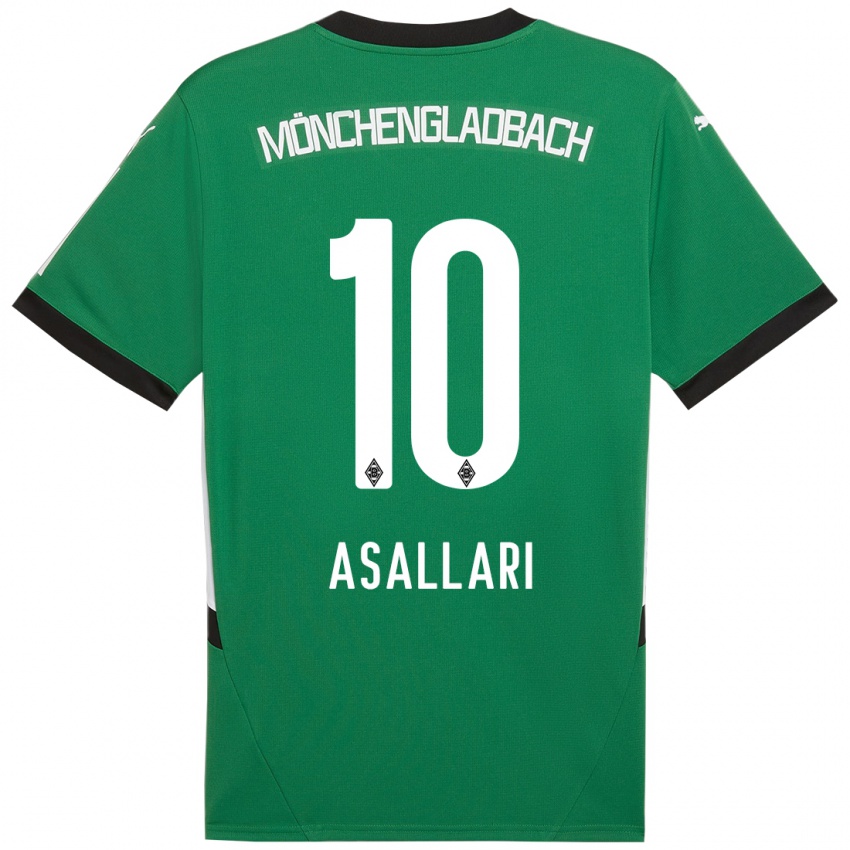 Mujer Camiseta Kushtrim Asallari #10 Verde Blanco 2ª Equipación 2024/25 La Camisa