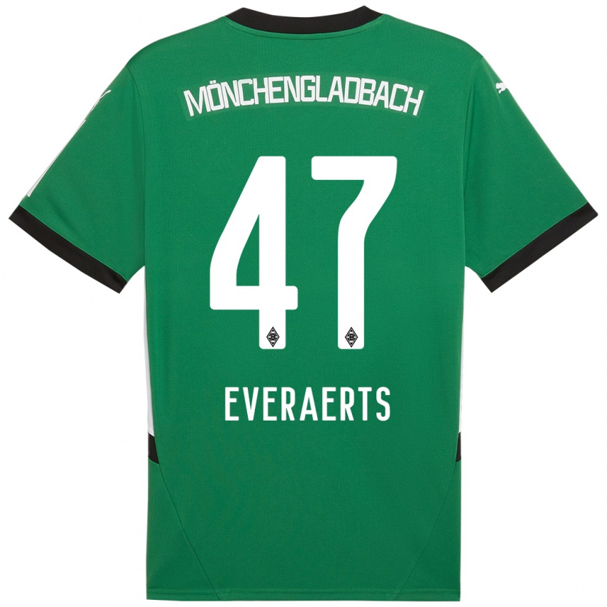 Mujer Camiseta Kim Everaerts #47 Verde Blanco 2ª Equipación 2024/25 La Camisa