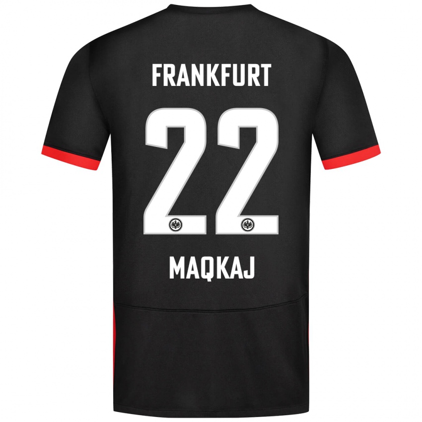 Mujer Camiseta Dritan Maqkaj #22 Negro 2ª Equipación 2024/25 La Camisa