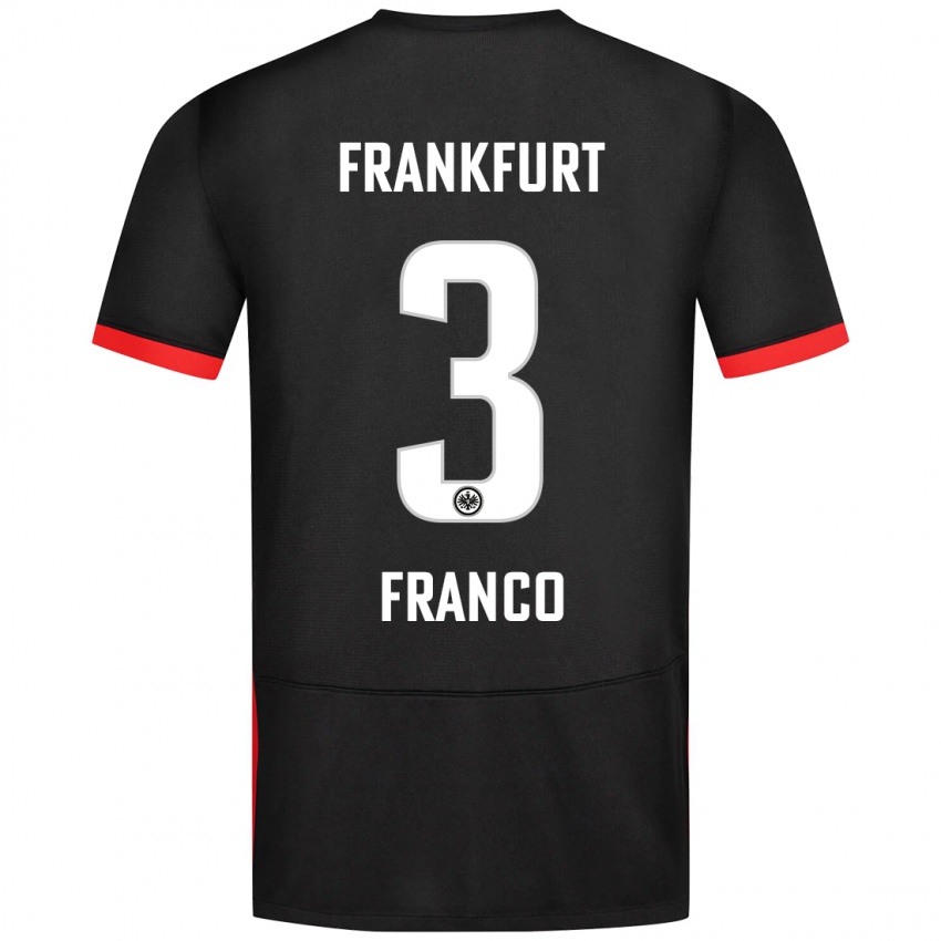 Mujer Camiseta Giuseppe Franco #3 Negro 2ª Equipación 2024/25 La Camisa