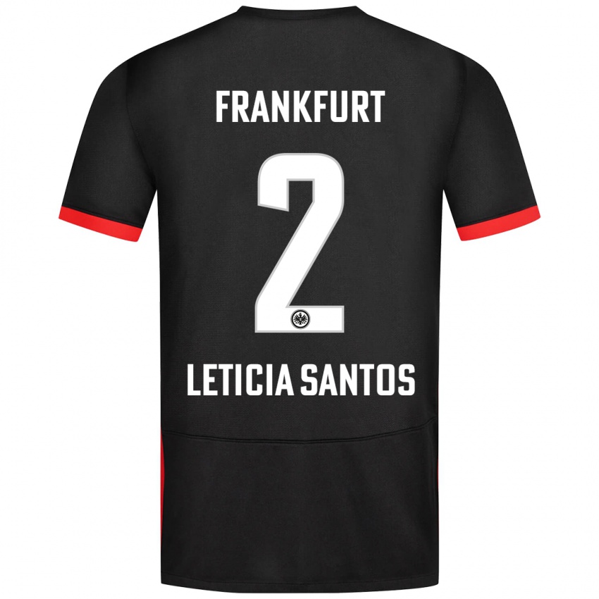 Mujer Camiseta Letícia Santos De Oliveira #2 Negro 2ª Equipación 2024/25 La Camisa