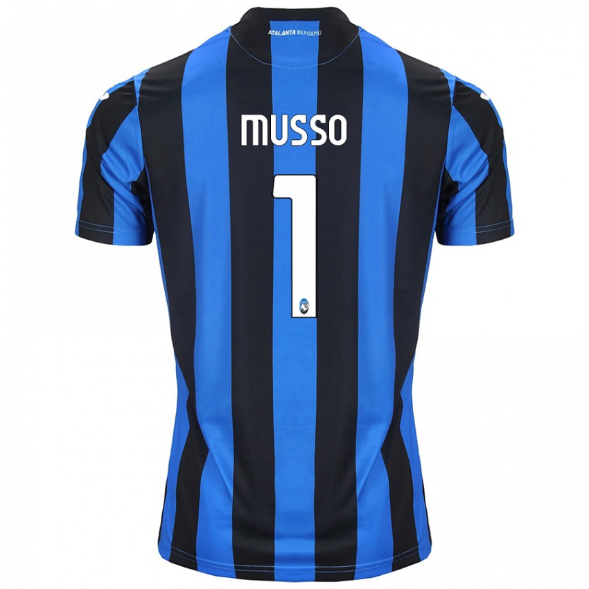 Niño Camiseta Juan Musso #1 Azul Negro 1ª Equipación 2024/25 La Camisa