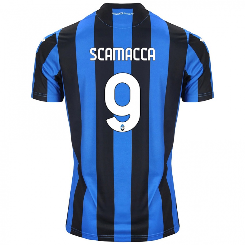 Niño Camiseta Gianluca Scamacca #9 Azul Negro 1ª Equipación 2024/25 La Camisa