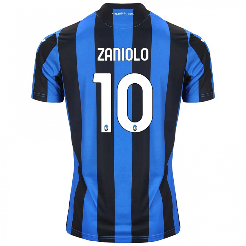 Niño Camiseta Nicolo Zaniolo #10 Azul Negro 1ª Equipación 2024/25 La Camisa