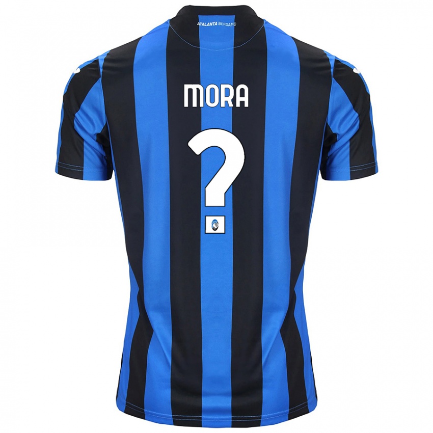 Niño Camiseta Christian Mora #0 Azul Negro 1ª Equipación 2024/25 La Camisa